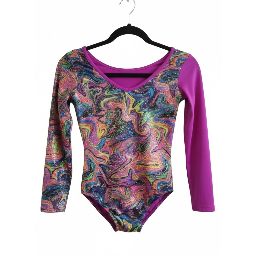 Danskin Now Girls Gymnastic Dance Ballet Unitard Leotard Fuschia Large 10/12